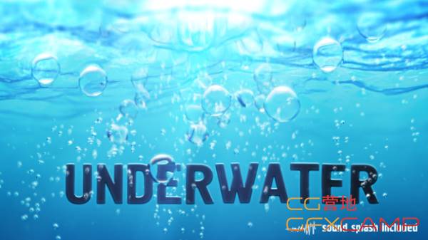 ae模板-掉入海底水底气泡logo文字展示 videohive underwater图片