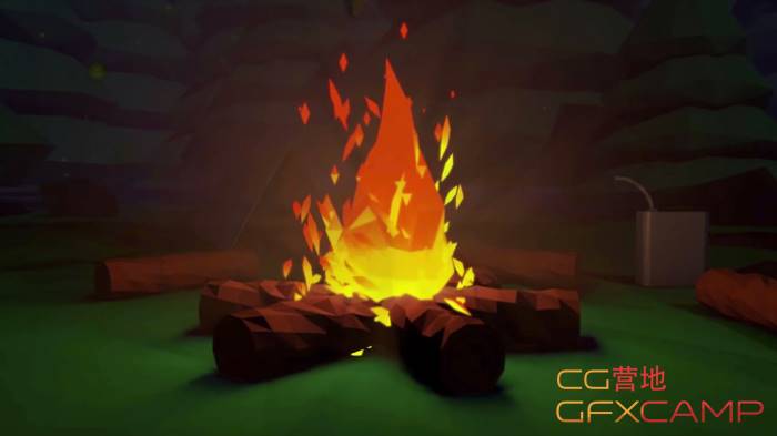 Cinema-Creating-a-Low-Poly-Camp-Fire-Tutorial