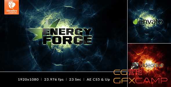 AE模板-能量球游戏Logo展示 Energy Force – Logo Intro
