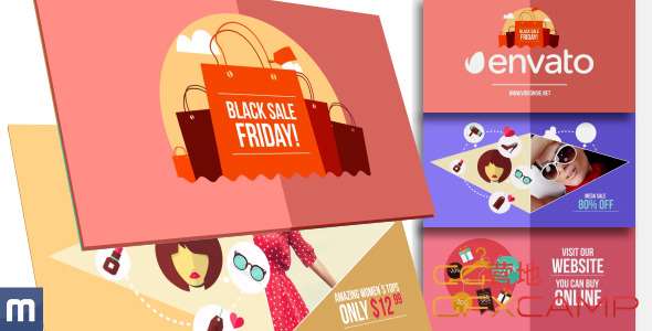 AE模板-黑色星期五商品促销宣传MG动画 Black Friday Sale – Online