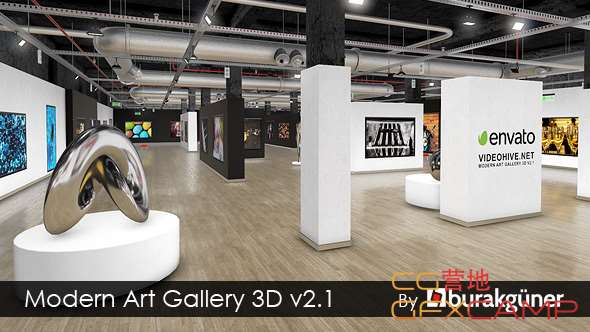 AE模板-三维展厅图片相册展览动画 Modern Art Gallery 3D v2.1