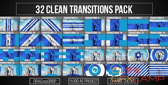 AE模板-图形动画视频转场 Transitions