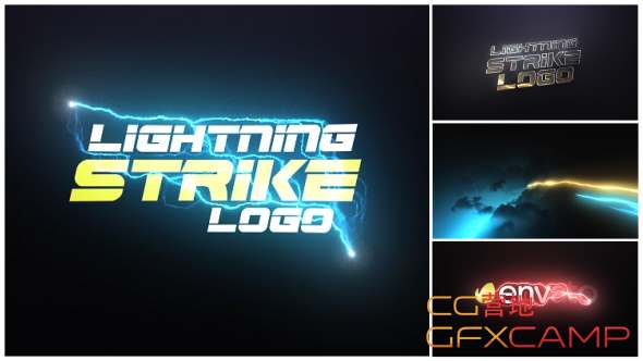 AE模板-闪电能量Logo动画 Lightning Strike Logo