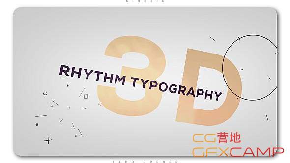 AE模板-三维空间文字标题字幕动画片头 3D Rhythm Typography Intro