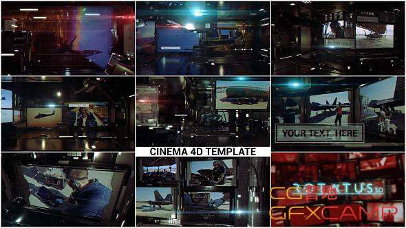 AE+C4D模板-军事三维监控显示器屏幕动画 Rotatus 3 – Cinema 4D Tem