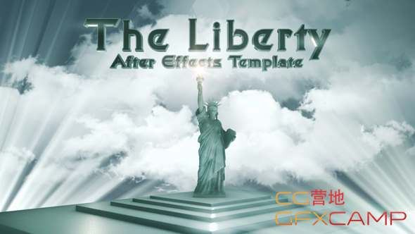 AE模板-自由女神像三维Logo动画 Liberty Logo Intro