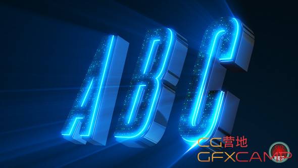 Alphabet 3D Neon LED - Abc And Social Media Icons