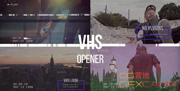 VHS Opener Modern Glitch Slideshow