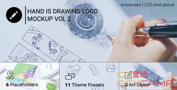 Hand Is Drawing Logo Mockup Volume 2