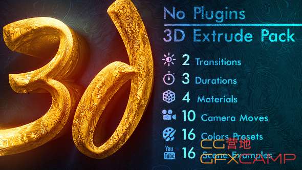 3d Gold Titles and Logo