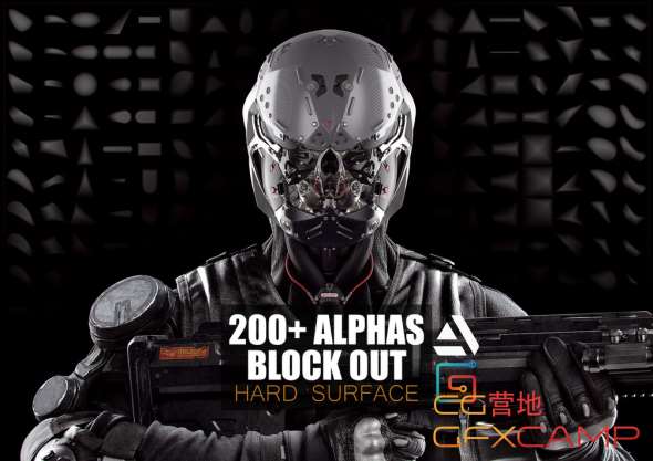 Gumroad - Zbrush 200+ Alphas Block Out Hard Suface